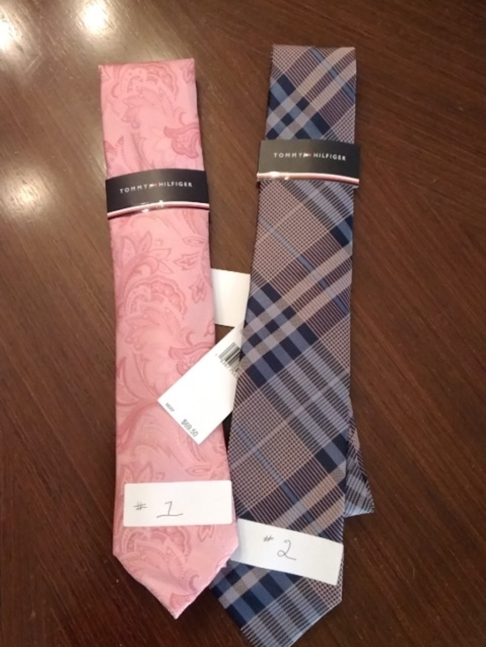 Tommy Hilfiger Men's Pink Paisley Or Navy With Pink Tie